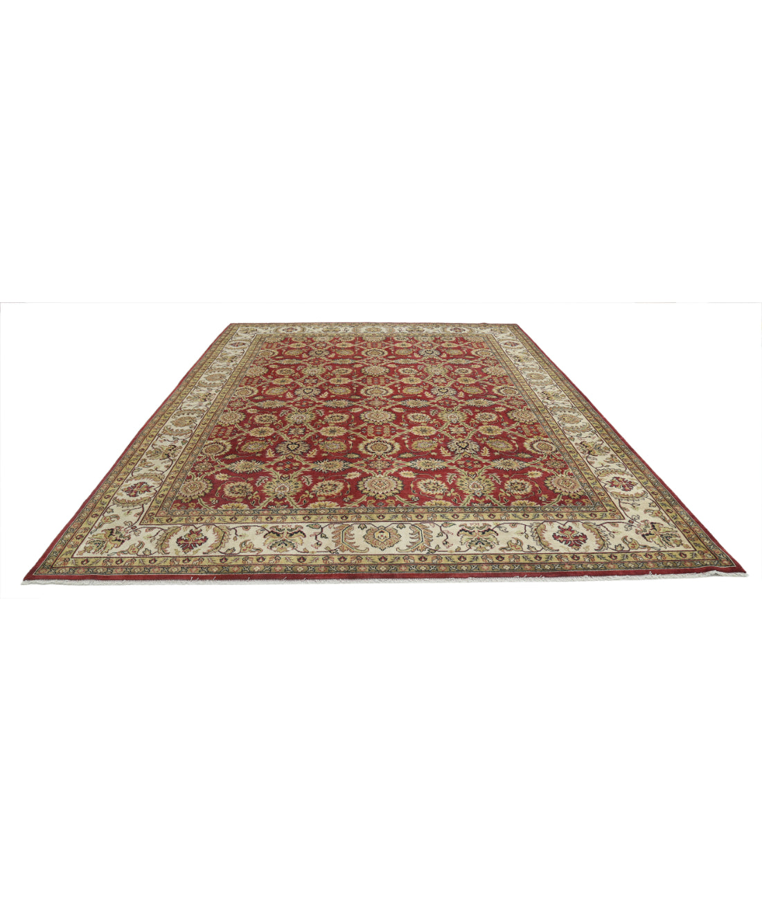 Ziegler 9'0'' X 11'11'' Hand-Knotted Wool Rug 9'0'' x 11'11'' (270 X 358) / Burgundy / Ivory