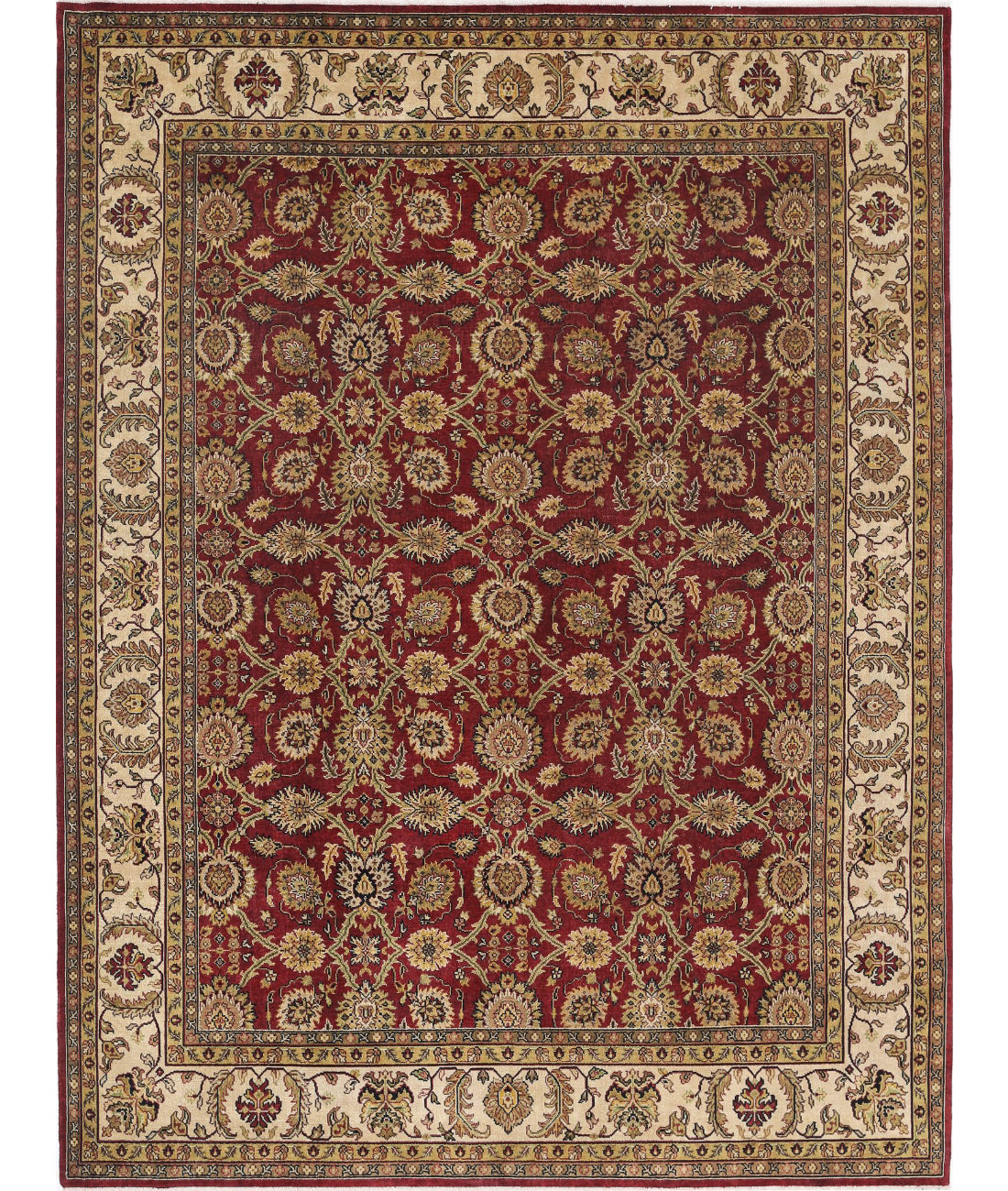 Ziegler 9'0'' X 11'11'' Hand-Knotted Wool Rug 9'0'' x 11'11'' (270 X 358) / Burgundy / Ivory