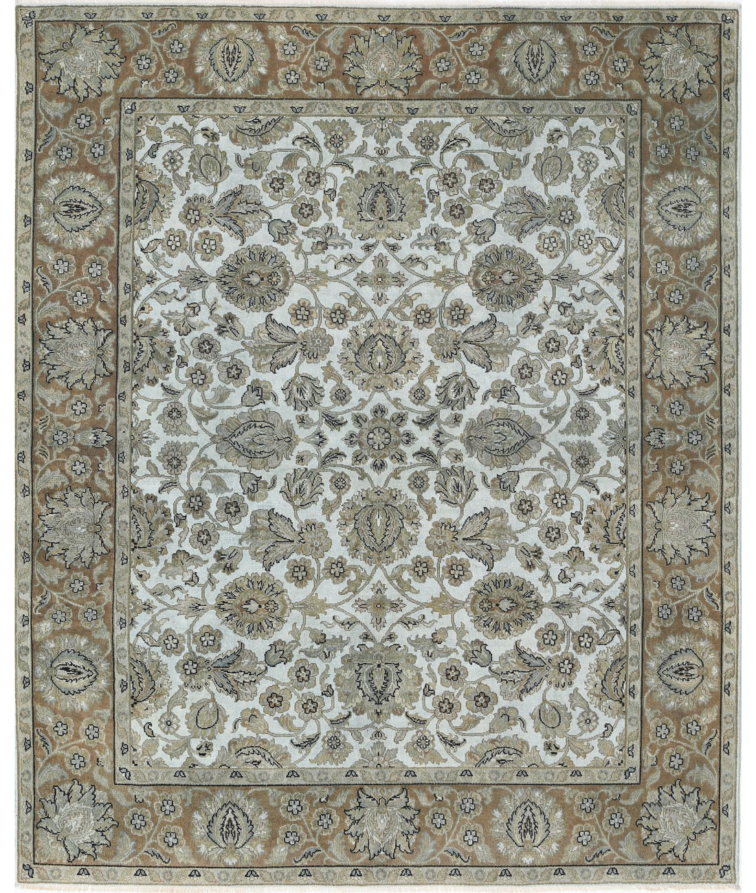 Ziegler 7'10'' X 9'6'' Hand-Knotted Wool Rug 7'10'' x 9'6'' (235 X 285) / Blue / Tan