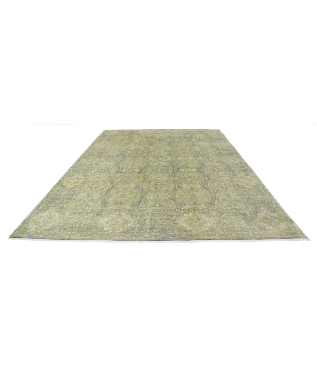 Ziegler 8'9'' X 11'8'' Hand-Knotted Wool Rug 8'9'' x 11'8'' (263 X 350) / Grey / Gold