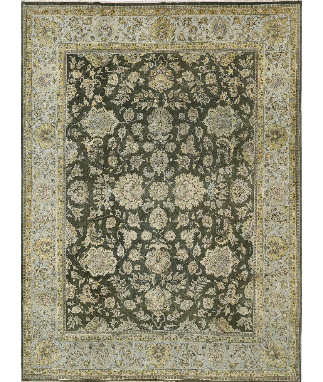 Ziegler 9'0'' X 11'10'' Hand-Knotted Wool Rug 9'0'' x 11'10'' (270 X 355) / Green / Blue