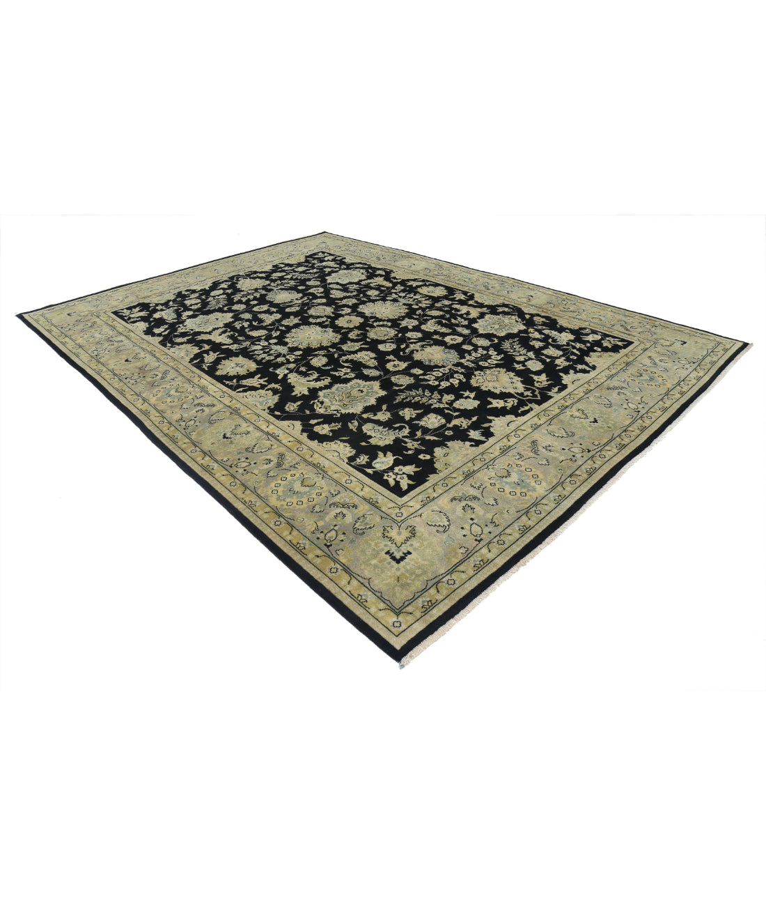 Ziegler 9'0'' X 11'9'' Hand-Knotted Wool Rug 9'0'' x 11'9'' (270 X 353) / Black / N/A