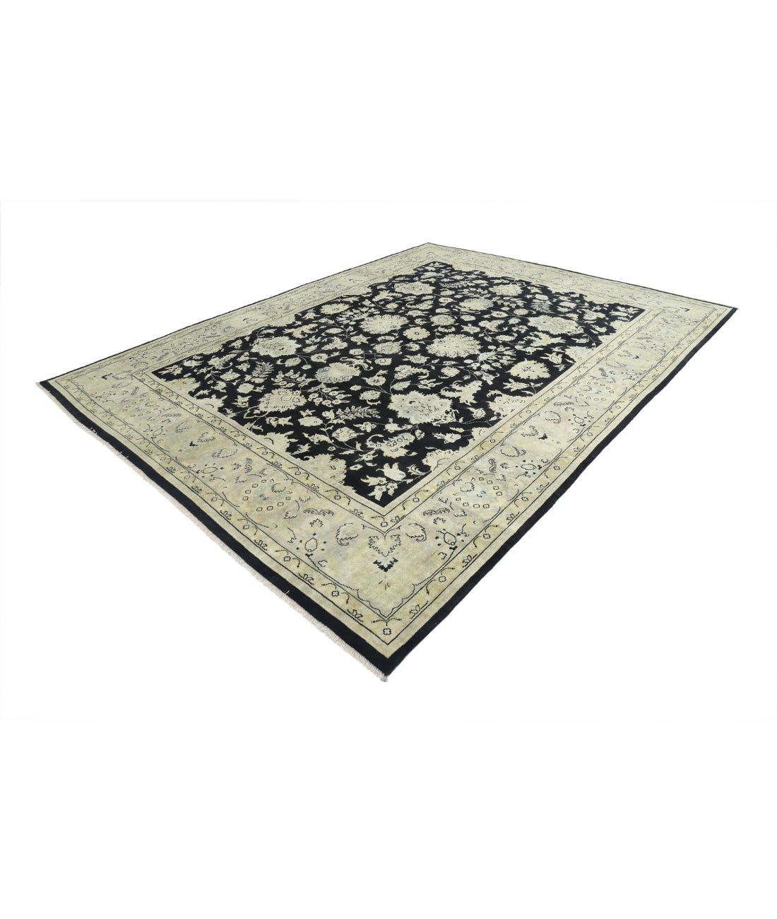 Ziegler 9'0'' X 11'9'' Hand-Knotted Wool Rug 9'0'' x 11'9'' (270 X 353) / Black / N/A