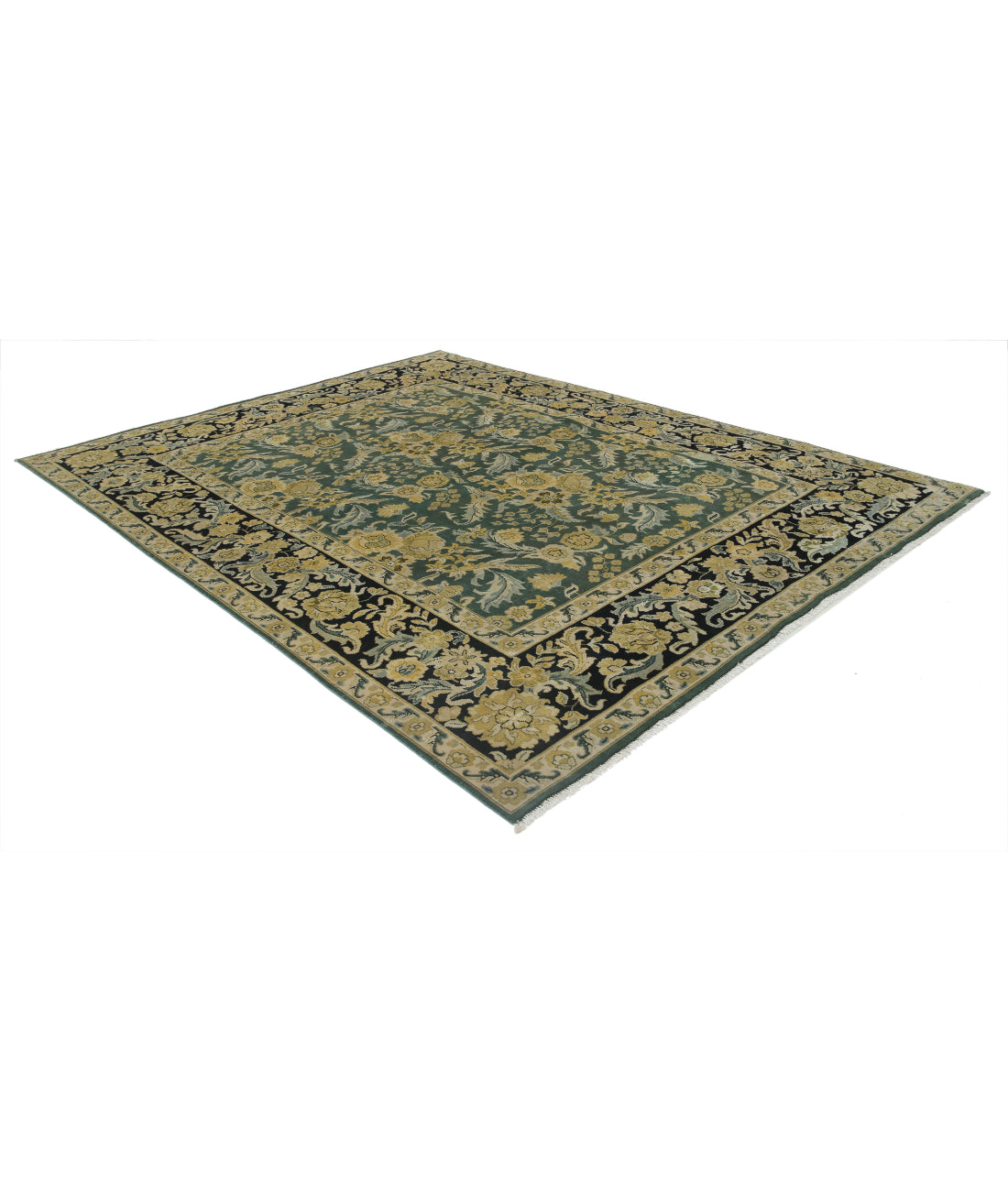 Ziegler 7'10'' X 10'0'' Hand-Knotted Wool Rug 7'10'' x 10'0'' (235 X 300) / Green / Black