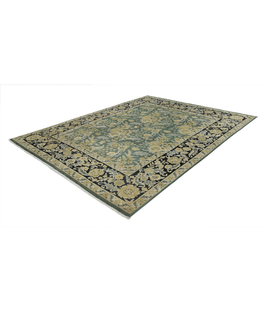 Ziegler 7'10'' X 10'0'' Hand-Knotted Wool Rug 7'10'' x 10'0'' (235 X 300) / Green / Black