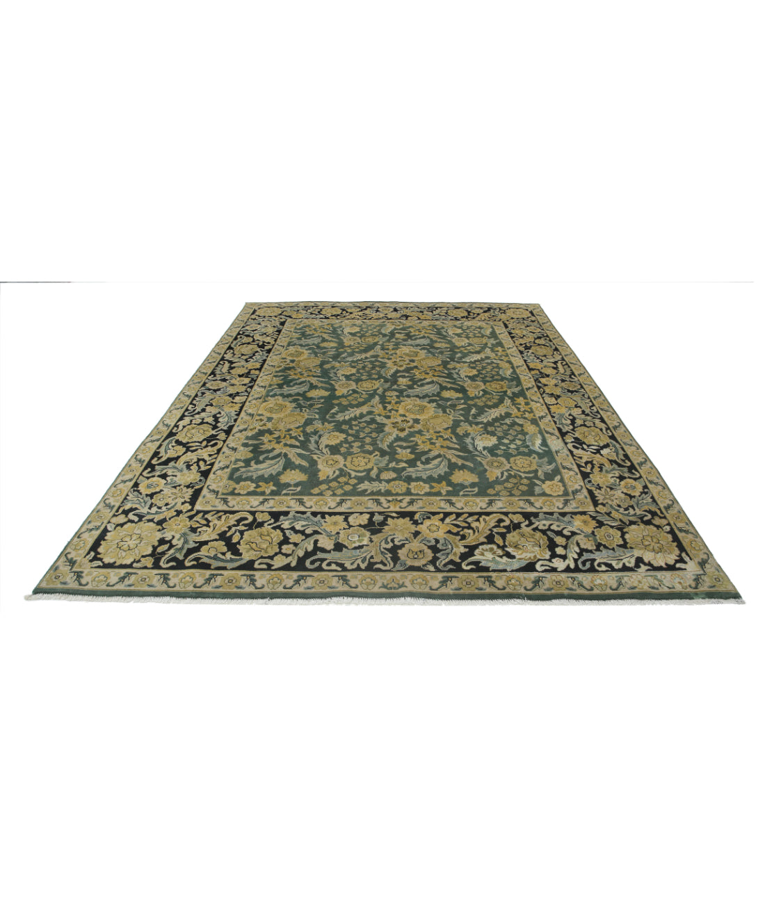 Ziegler 7'10'' X 10'0'' Hand-Knotted Wool Rug 7'10'' x 10'0'' (235 X 300) / Green / Black