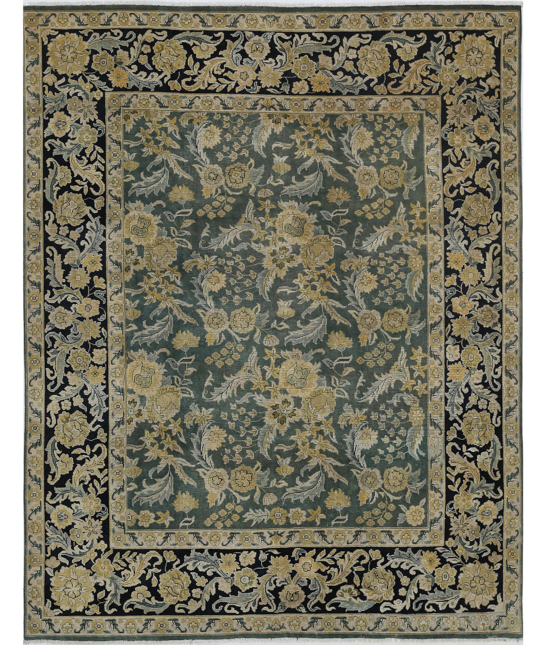 Ziegler 7'10'' X 10'0'' Hand-Knotted Wool Rug 7'10'' x 10'0'' (235 X 300) / Green / Black