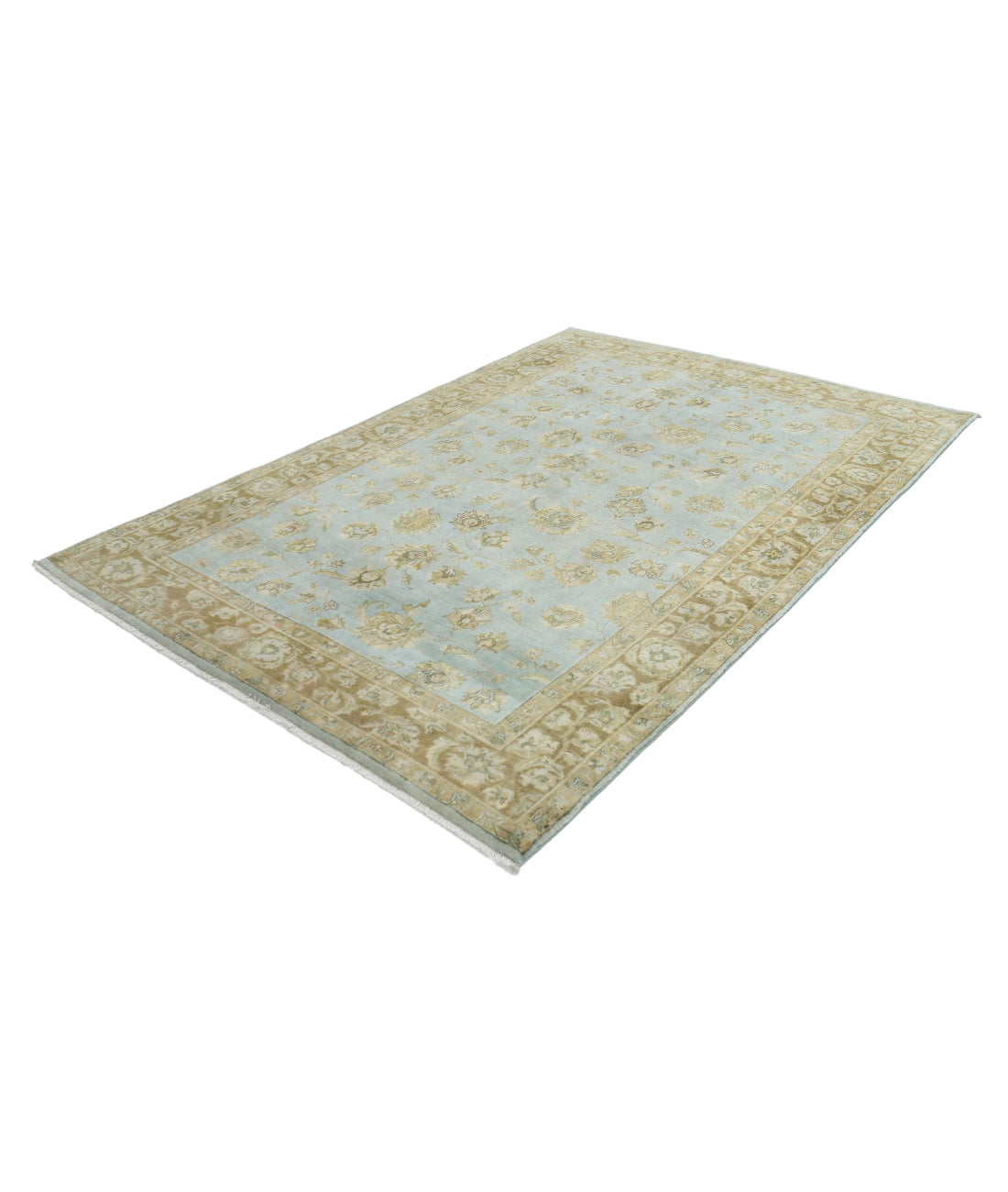 Ziegler 5'10'' X 8'6'' Hand-Knotted Wool Rug 5'10'' x 8'6'' (175 X 255) / Blue / Taupe