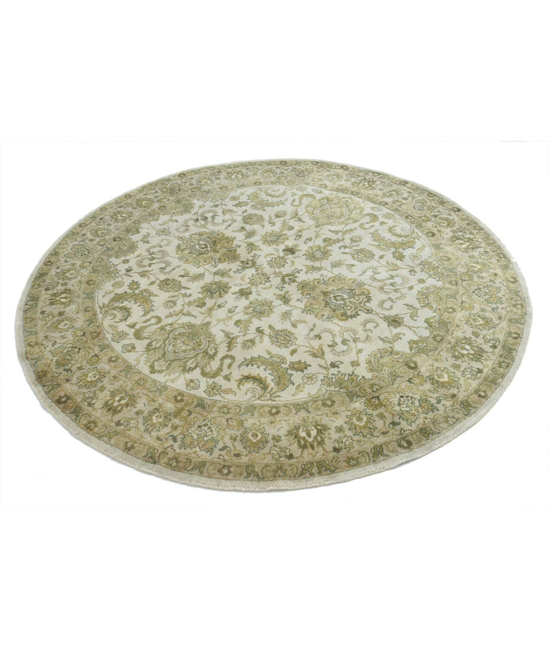 Ziegler 5'10'' X 5'11'' Hand-Knotted Wool Rug 5'10'' x 5'11'' (175 X 178) / Ivory / Green