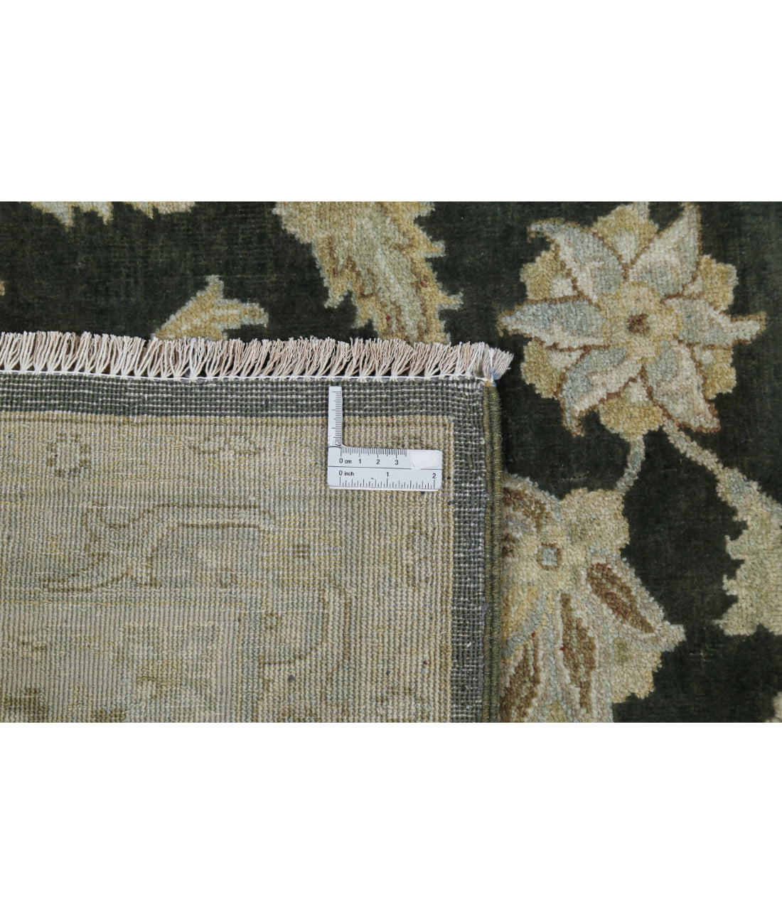 Ziegler 8'11'' X 11'8'' Hand-Knotted Wool Rug 8'11'' x 11'8'' (268 X 350) / Green / Ivory