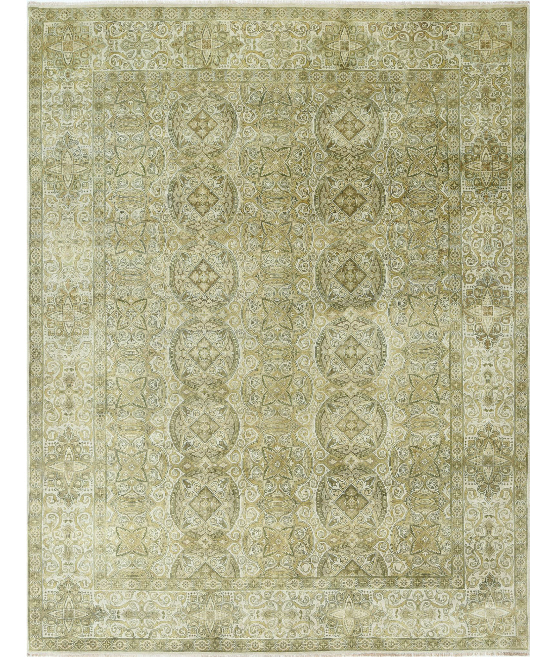 Ziegler 8'11'' X 11'7'' Hand-Knotted Wool Rug 8'11'' x 11'7'' (268 X 348) / Green / Ivory