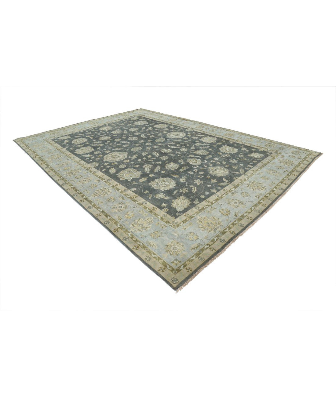 Ziegler 9'10'' X 13'9'' Hand-Knotted Wool Rug 9'10'' x 13'9'' (295 X 413) / Grey / Blue