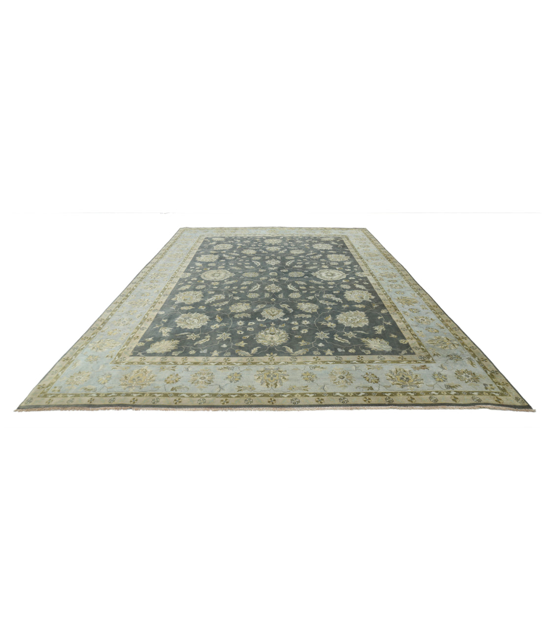 Ziegler 9'10'' X 13'9'' Hand-Knotted Wool Rug 9'10'' x 13'9'' (295 X 413) / Grey / Blue