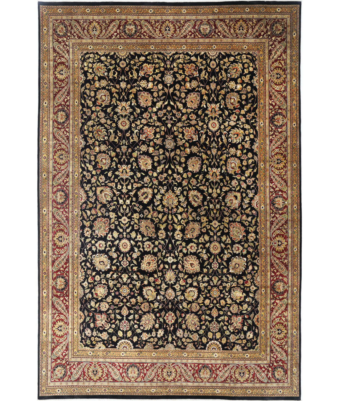 Ziegler 11'9'' X 17'11'' Hand-Knotted Wool Rug 11'9'' x 17'11'' (353 X 538) / Black / Ivory