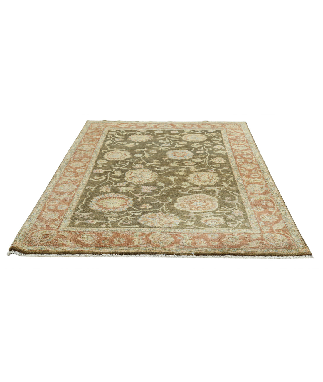 Ziegler 5'1'' X 7'7'' Hand-Knotted Wool Rug 5'1'' x 7'7'' (153 X 228) / Green / N/A