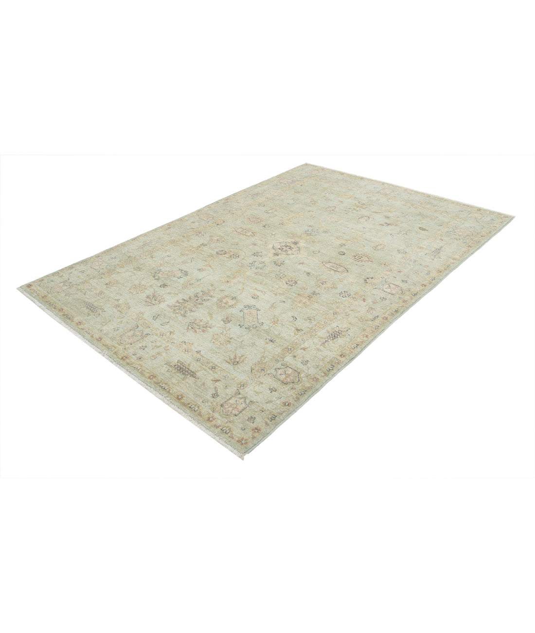 Ziegler 5'4'' X 7'9'' Hand-Knotted Wool Rug 5'4'' x 7'9'' (160 X 233) / Green / Taupe