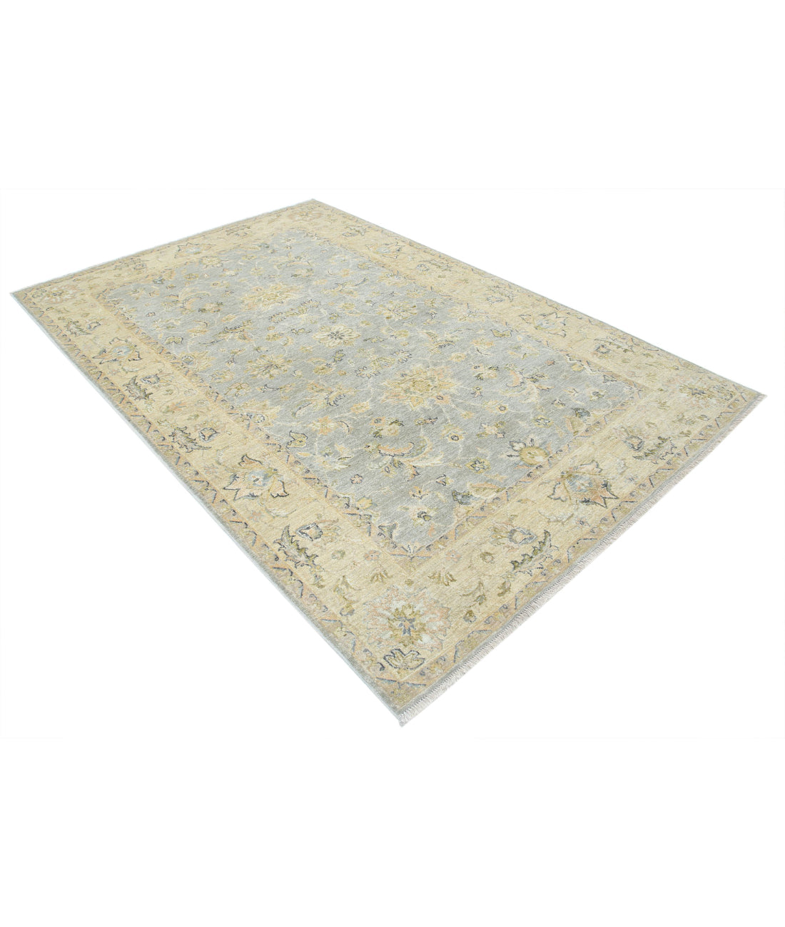 Ziegler 5'5'' X 8'3'' Hand-Knotted Wool Rug 5'5'' x 8'3'' (163 X 248) / Blue / N/A