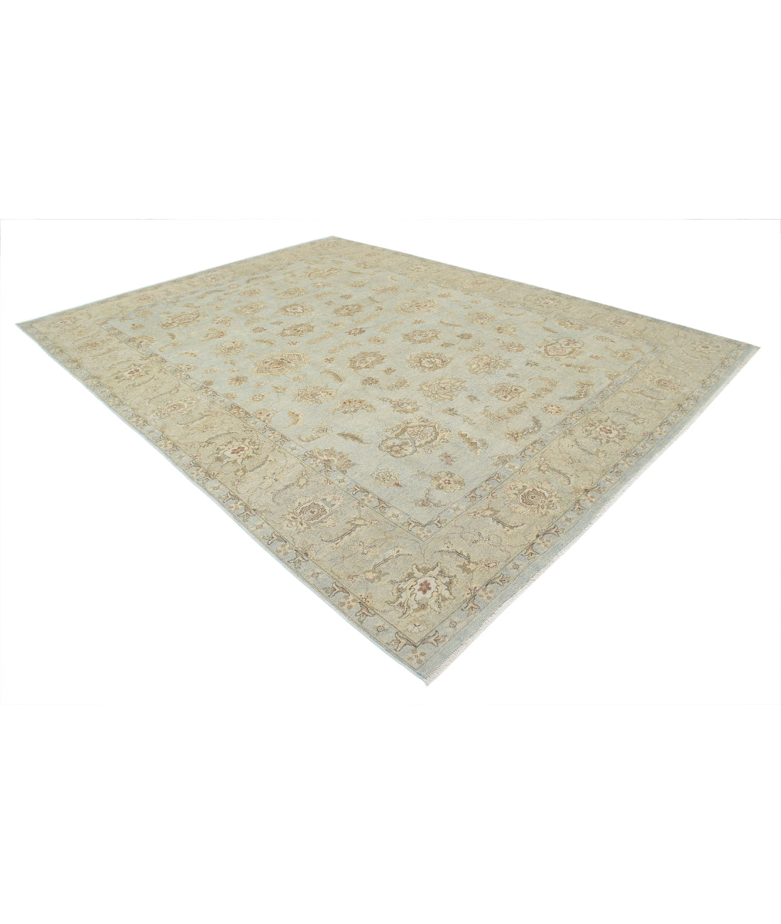 Ziegler 8'8'' X 11'9'' Hand-Knotted Wool Rug 8'8'' x 11'9'' (260 X 353) / Blue / Ivory