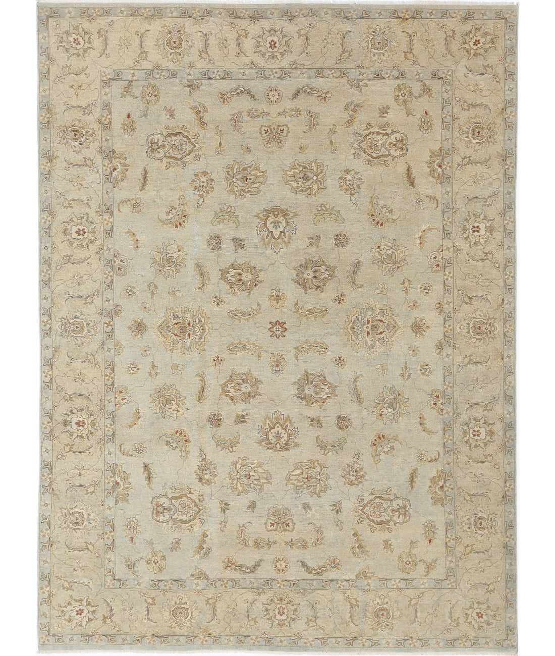 Ziegler 8'8'' X 11'9'' Hand-Knotted Wool Rug 8'8'' x 11'9'' (260 X 353) / Blue / Ivory