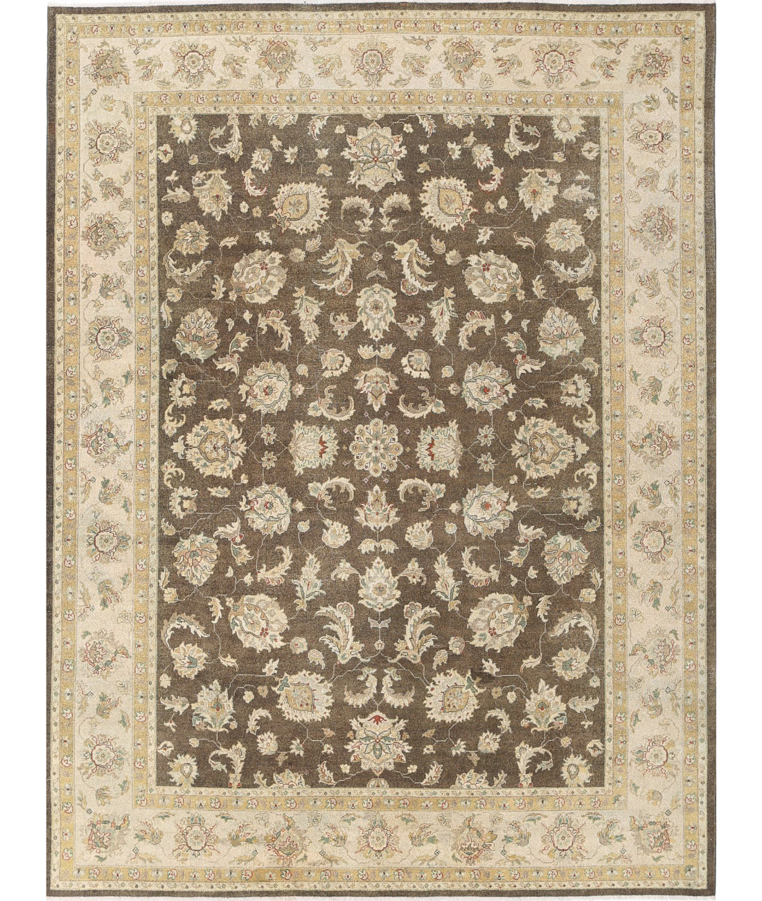 Ziegler 8'8'' X 11'6'' Hand-Knotted Wool Rug 8'8'' x 11'6'' (260 X 345) / Green / Ivory