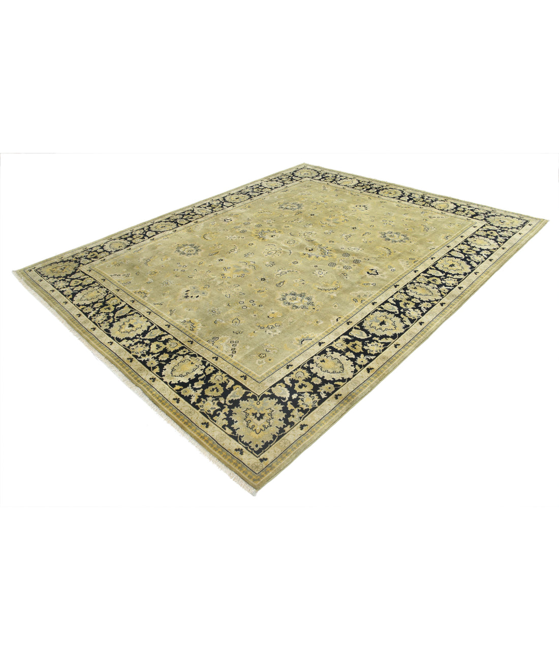 Ziegler 7'9'' X 9'4'' Hand-Knotted Wool Rug 7'9'' x 9'4'' (233 X 280) / Green / Black