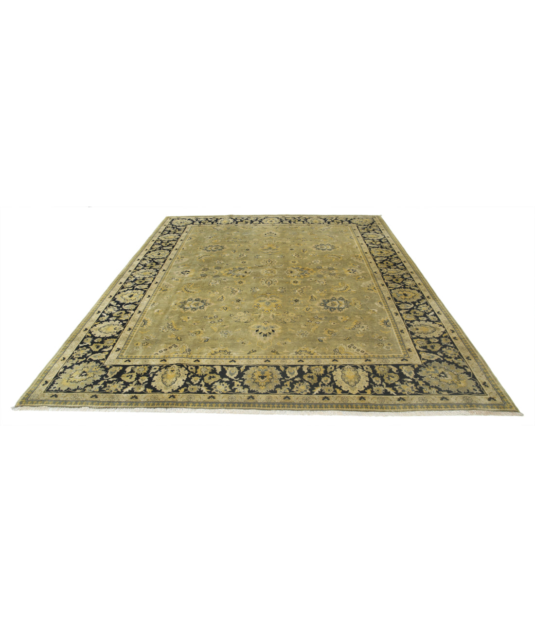 Ziegler 7'9'' X 9'4'' Hand-Knotted Wool Rug 7'9'' x 9'4'' (233 X 280) / Green / Black