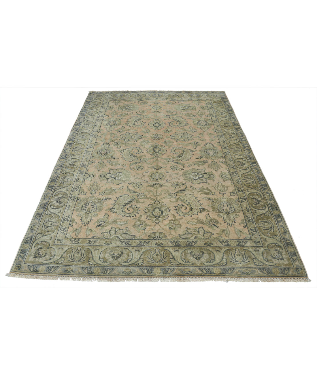 Ziegler 4'10'' X 7'7'' Hand-Knotted Wool Rug 4'10'' x 7'7'' (145 X 228) / Pink / Taupe