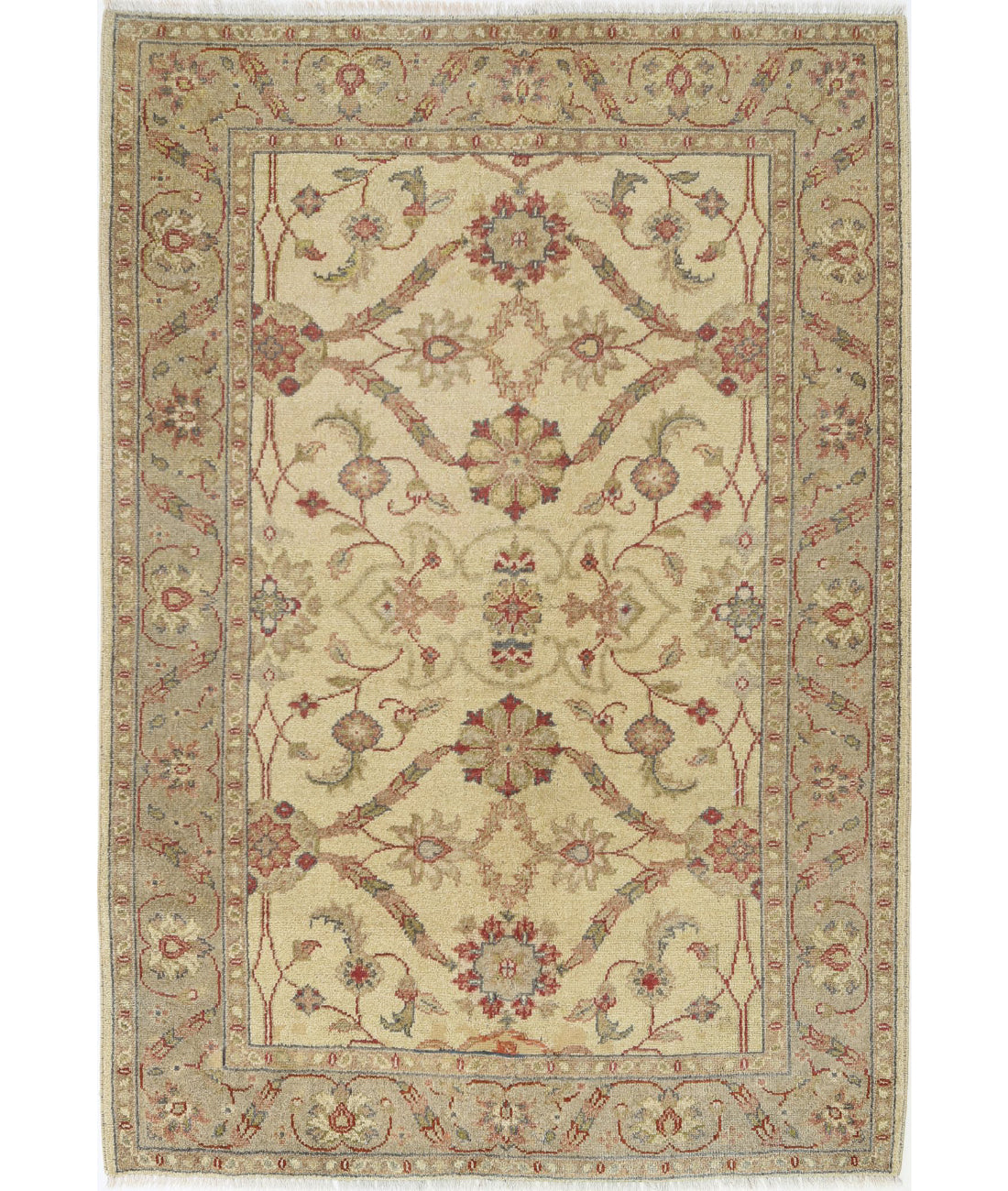 Ziegler 4'0'' X 5'9'' Hand-Knotted Wool Rug 4'0'' x 5'9'' (120 X 173) / Beige / N/A