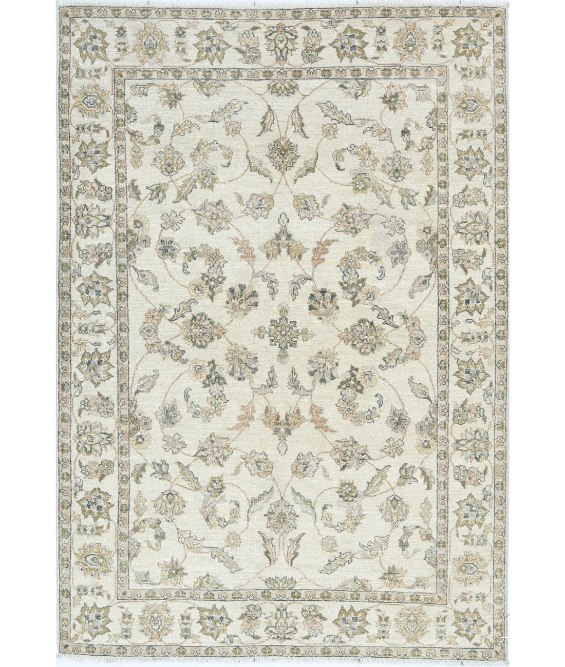 Ziegler 4'4'' X 6'5'' Hand-Knotted Wool Rug 4'4'' x 6'5'' (130 X 193) / Beige / N/A