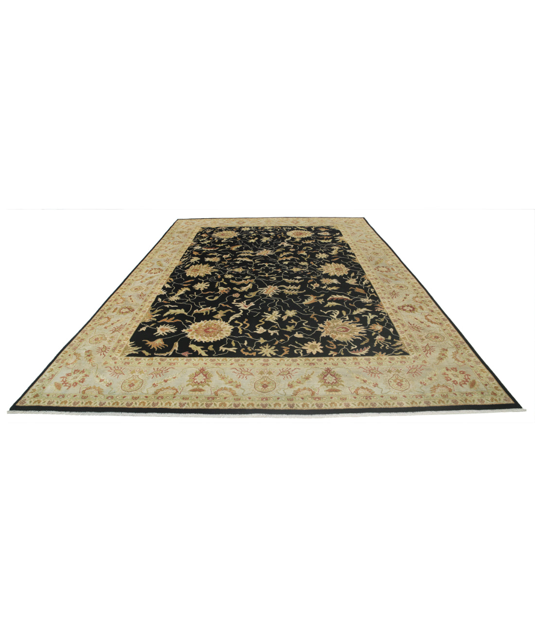 Ziegler 8'8'' X 11'9'' Hand-Knotted Wool Rug 8'8'' x 11'9'' (260 X 353) / Black / Ivory