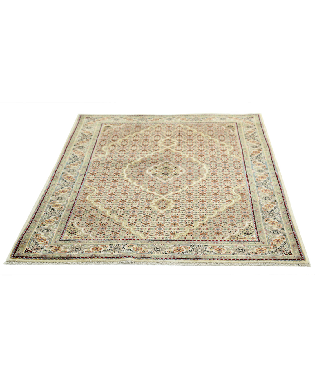 Ziegler 4'0'' X 5'11'' Hand-Knotted Wool Rug 4'0'' x 5'11'' (120 X 178) / Beige / N/A