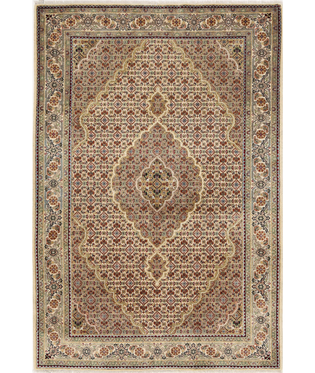 Ziegler 4'0'' X 5'11'' Hand-Knotted Wool Rug 4'0'' x 5'11'' (120 X 178) / Beige / N/A