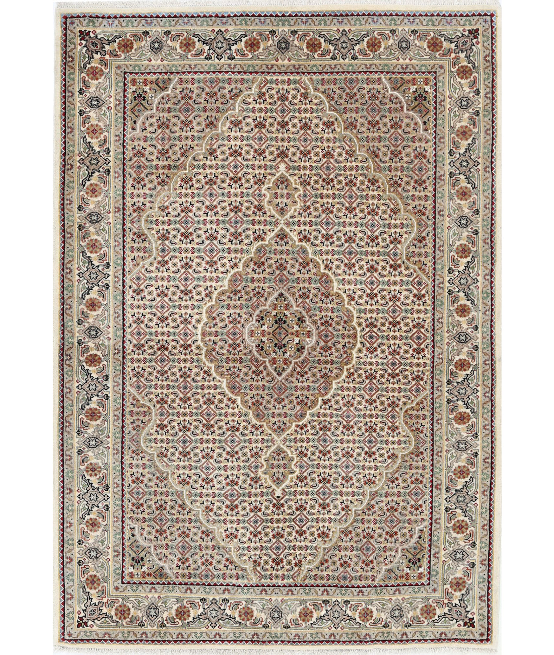 Ziegler 4'2'' X 6'0'' Hand-Knotted Wool Rug 4'2'' x 6'0'' (125 X 180) / Beige / N/A