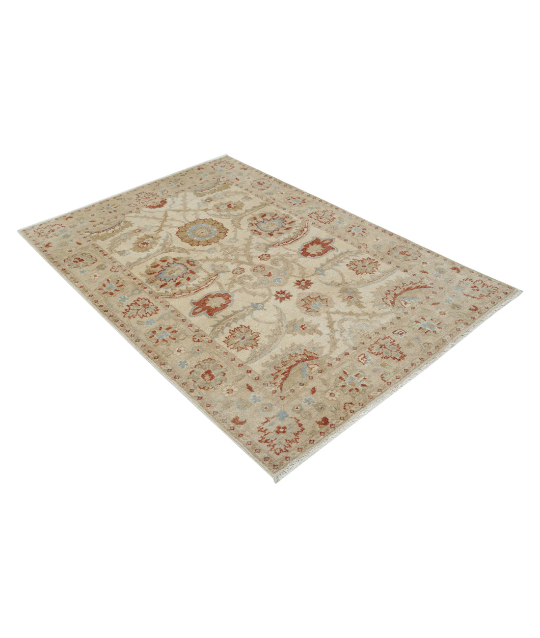 Ziegler 4'1'' X 6'0'' Hand-Knotted Wool Rug 4'1'' x 6'0'' (123 X 180) / Ivory / N/A