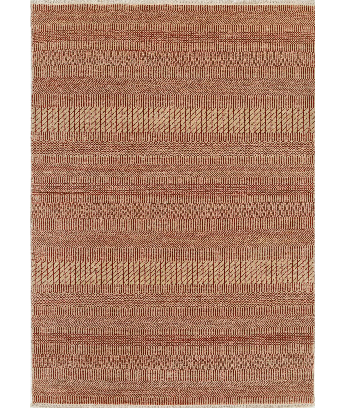 Ziegler 4'1'' X 5'11'' Hand-Knotted Wool Rug 4'1'' x 5'11'' (123 X 178) / Rust / N/A