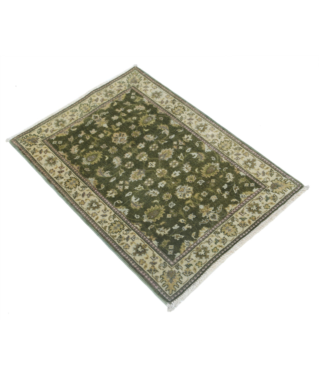 Ziegler 2'0'' X 2'9'' Hand-Knotted Wool Rug 2'0'' x 2'9'' (60 X 83) / Green / N/A