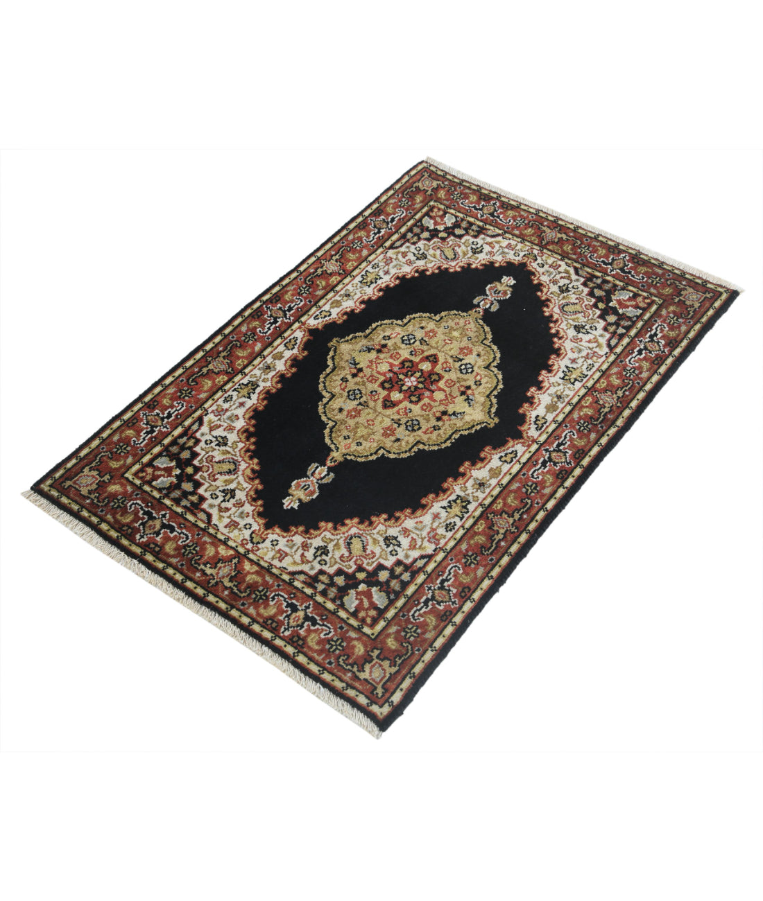 Ziegler 1'11'' X 2'10'' Hand-Knotted Wool Rug 1'11'' x 2'10'' (58 X 85) / Black / N/A