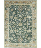 Ziegler 5'5'' X 8'1'' Hand-Knotted Wool Rug 5'5'' x 8'1'' (163 X 243) / Green / Taupe