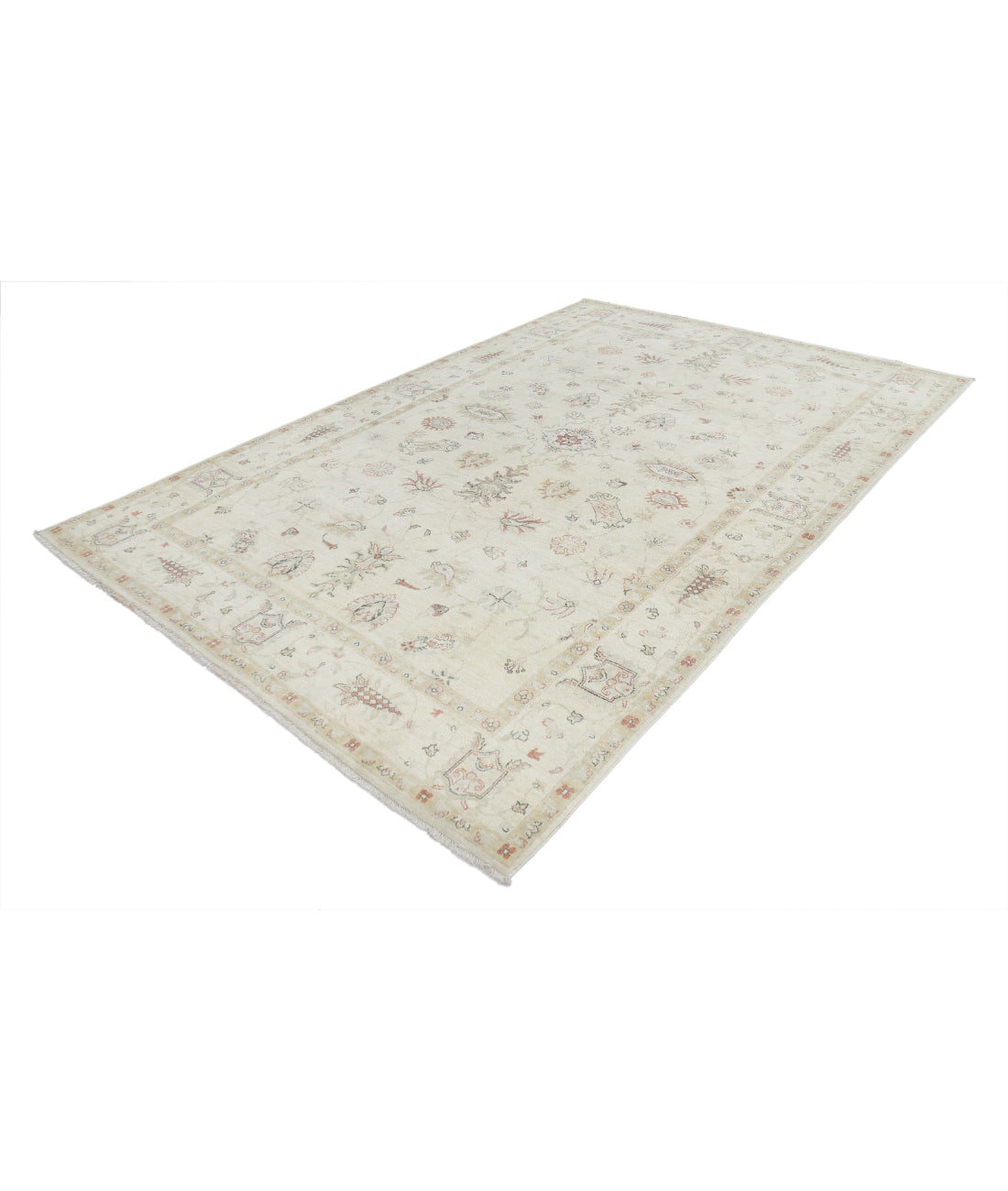 Ziegler 6'7'' X 9'11'' Hand-Knotted Wool Rug 6'7'' x 9'11'' (198 X 298) / Ivory / N/A