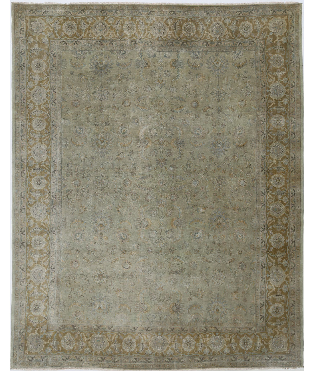 Ziegler 8'10'' X 11'6'' Hand-Knotted Wool Rug 8'10'' x 11'6'' (265 X 345) / Green / Taupe