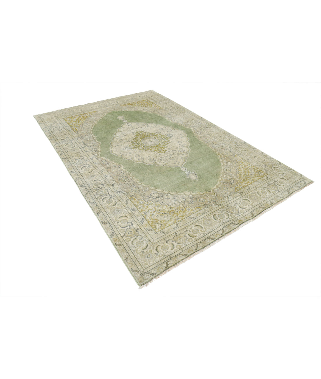 Ziegler 5'11'' X 8'9'' Hand-Knotted Wool Rug 5'11'' x 8'9'' (178 X 263) / Green / Ivory