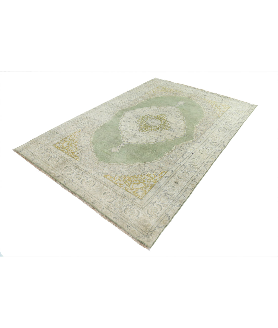 Ziegler 5'11'' X 8'9'' Hand-Knotted Wool Rug 5'11'' x 8'9'' (178 X 263) / Green / Ivory