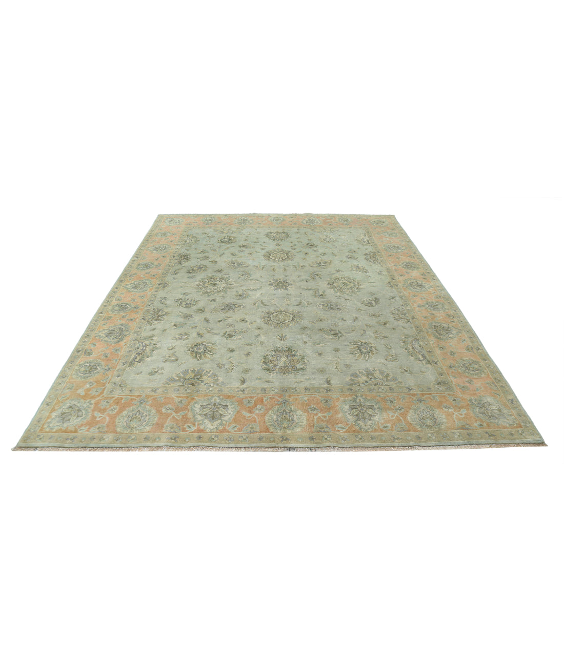 Ziegler 8'2'' X 9'11'' Hand-Knotted Wool Rug 8'2'' x 9'11'' (245 X 298) / Green / Rust