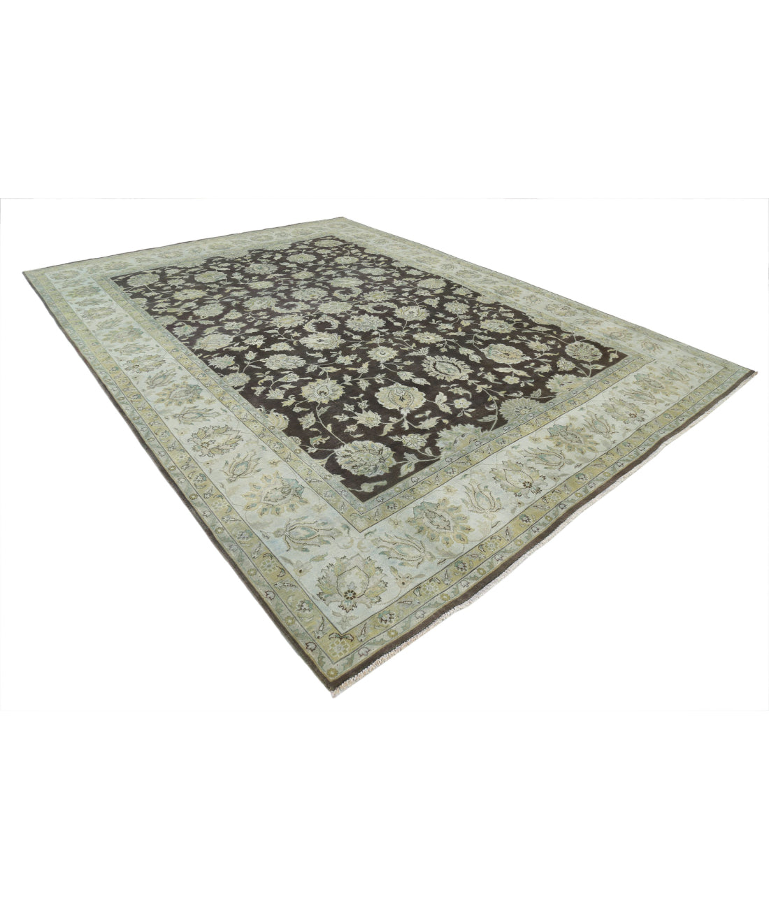 Ziegler 10'0'' X 13'6'' Hand-Knotted Wool Rug 10'0'' x 13'6'' (300 X 405) / Brown / Ivory