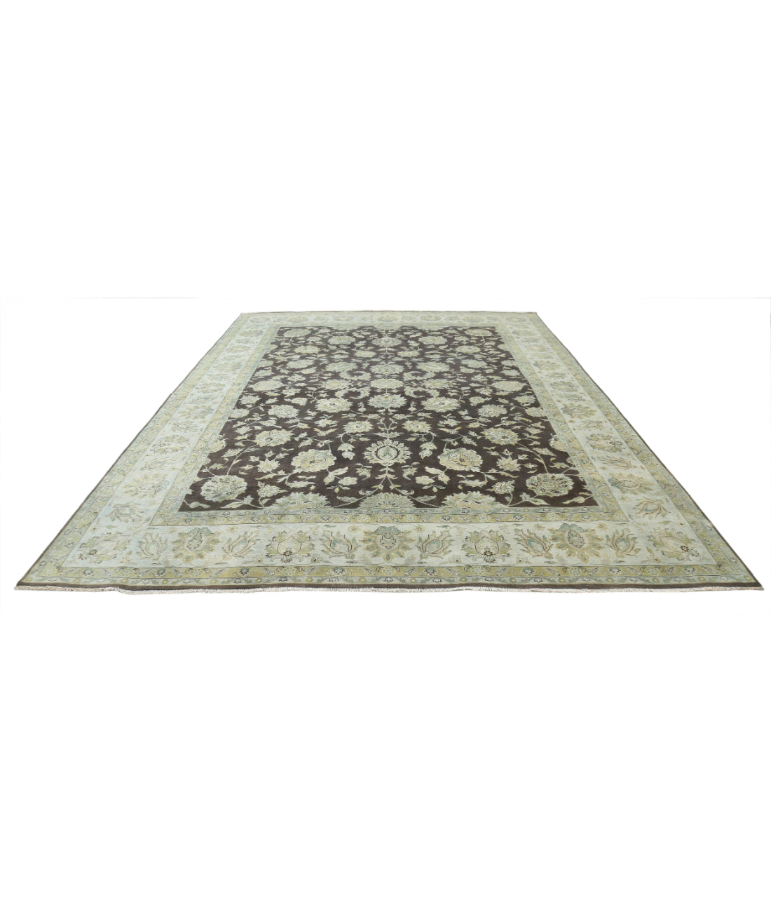 Ziegler 10'0'' X 13'6'' Hand-Knotted Wool Rug 10'0'' x 13'6'' (300 X 405) / Brown / Ivory