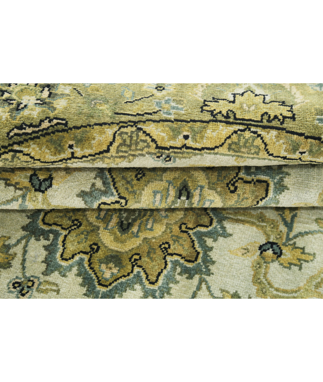 Ziegler 5'9'' X 5'9'' Hand-Knotted Wool Rug 5'9'' x 5'9'' (173 X 173) / Ivory / Green