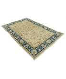 Ziegler 5'6'' X 8'4'' Hand-Knotted Wool Rug 5'6'' x 8'4'' (165 X 250) / Ivory / Blue