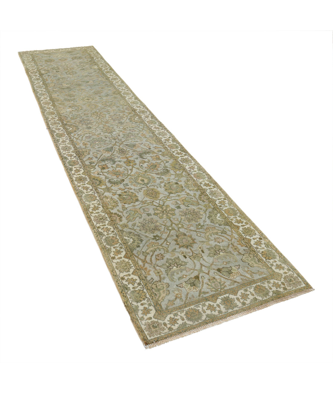 Ziegler 2'8'' X 11'8'' Hand-Knotted Wool Rug 2'8'' x 11'8'' (80 X 350) / Grey / Ivory