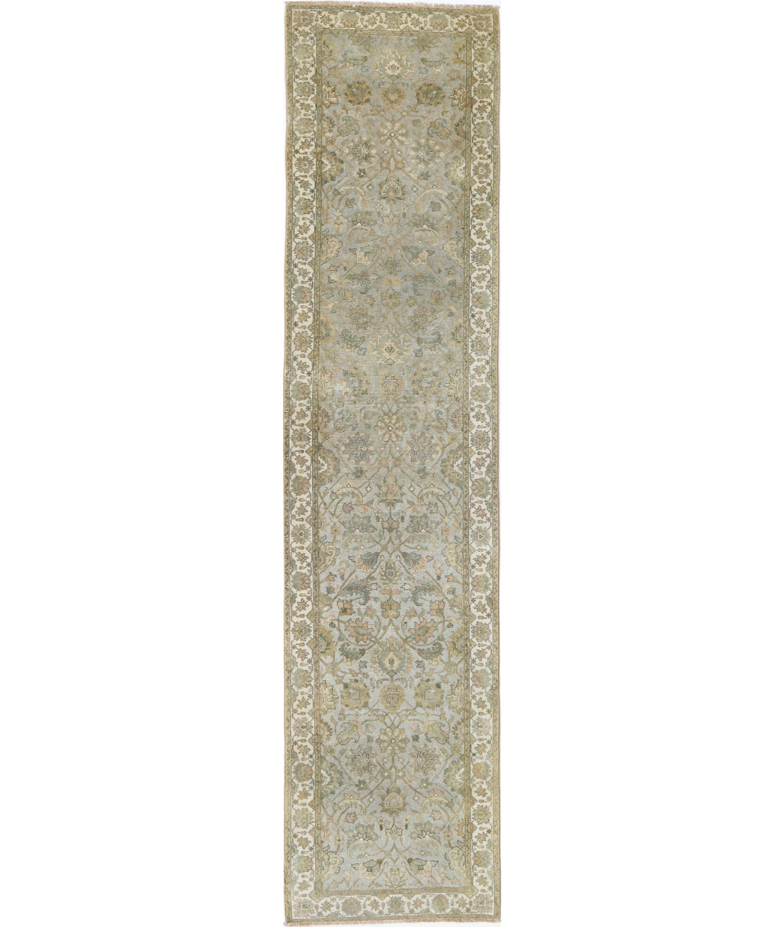 Ziegler 2'8'' X 11'8'' Hand-Knotted Wool Rug 2'8'' x 11'8'' (80 X 350) / Grey / Ivory