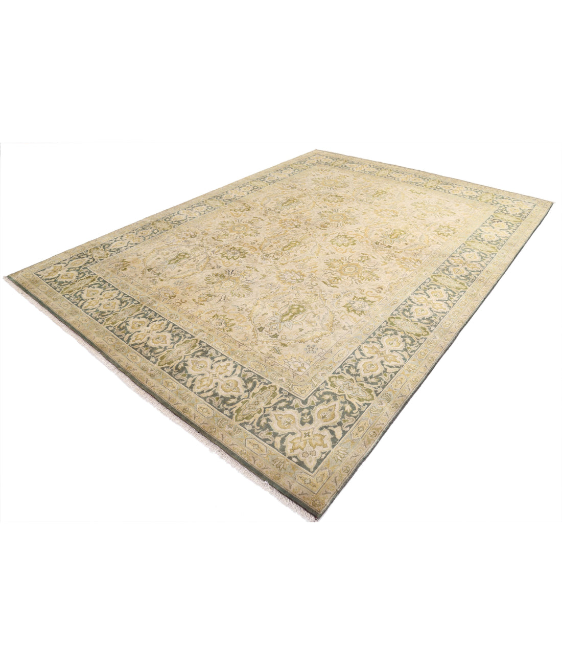 Ziegler 7'8'' X 10'1'' Hand-Knotted Wool Rug 7'8'' x 10'1'' (230 X 303) / Beige / Blue